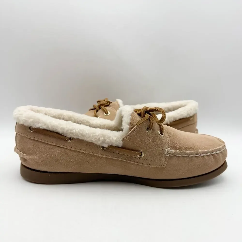 Sperry Womens Authentic Original 2 Eye Boat Shoes US 9 EU 40 Tan Suede NWOB